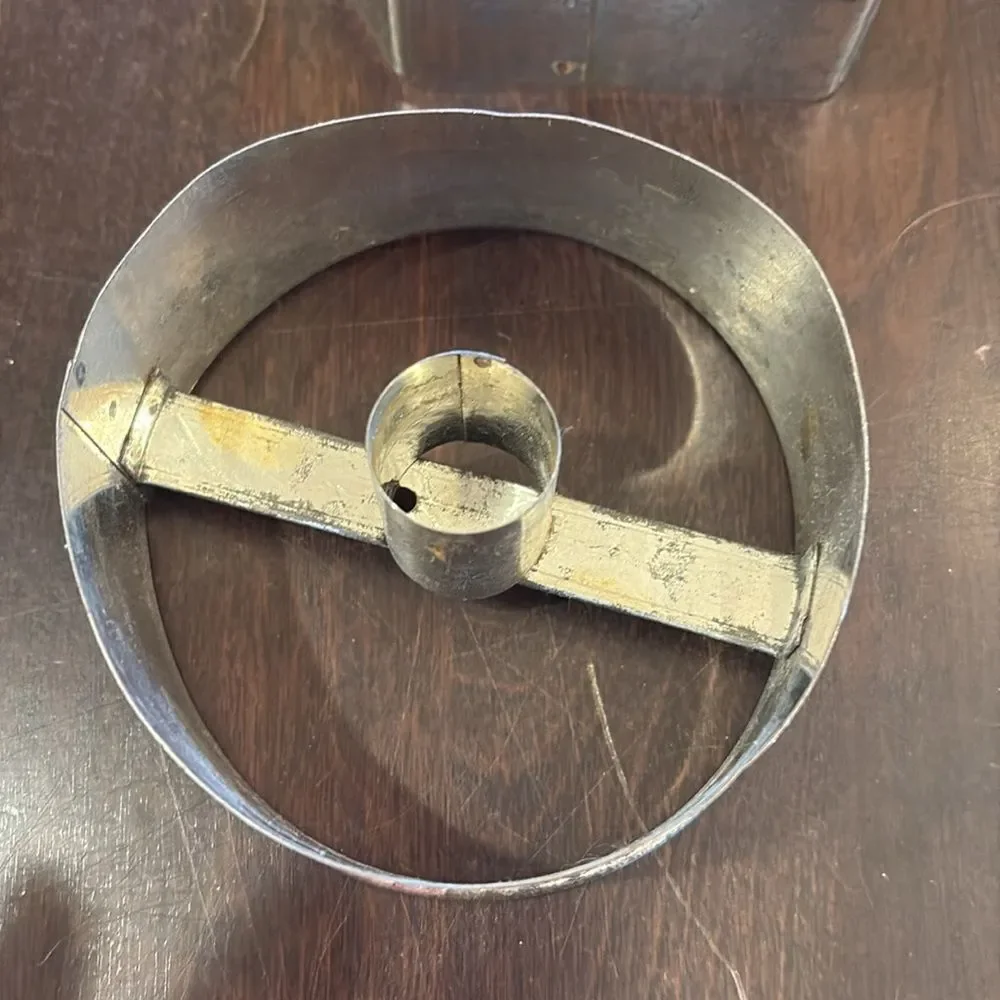 Vintage cookie cutters, hand and donut